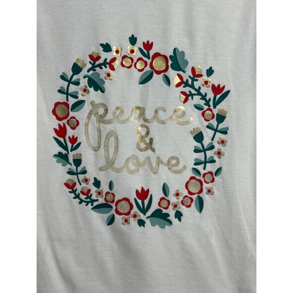 Cat & Jack Girls Peace & Love Wreath White Size, Size M (7/8) - Picture 1 of 5